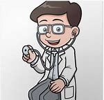 Företagsläkare Läkare med stetoskop ler och håller ett medicinskt verktyg.